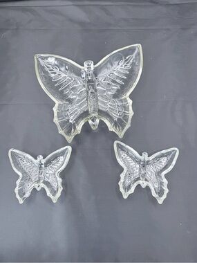 Clear Glass Butterfly dishes Decor Set - Brand